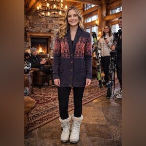 NORTH FACE Jacquardigan Sweater Knit Aztec Print Cardigan Size S